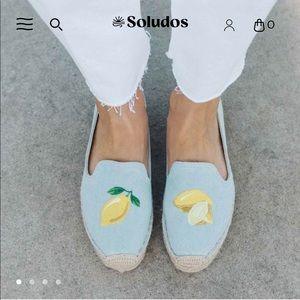 Soludos lemon platform smoking slipper